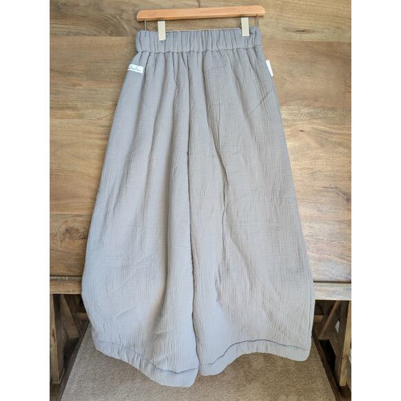 Homebody by Marieloulou Pants Womens XS Gray Comfy Elastic Waist Wide Leg NWT - Picture 2 of 4